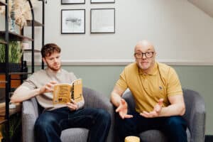 Gareth Healey and Callum Healey from Agents of Change discussing AI adoption and operational change for marketing agencies.Gareth Healey, Agency Advisor at Agents of Change, sits alongside Callum Healey, Consultant at Agents of Change, discussing AI adoption, operational transformation, and the future of marketing agencies. The image supports themes around internal AI readiness, agency operations, and strategic change management.